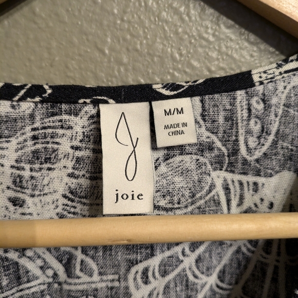 Joie linen V-neck long sleeve Costal Top Medium - Picture 3 of 9